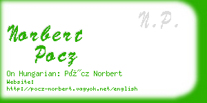 norbert pocz business card